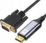 Cable HDMI male - VGA male 2m Gray