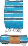 Summertiempo Ρίγες Beach Towel Light Blue 180x90cm.