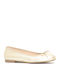 Lederne Damen Ballerinas in Gold Farbe