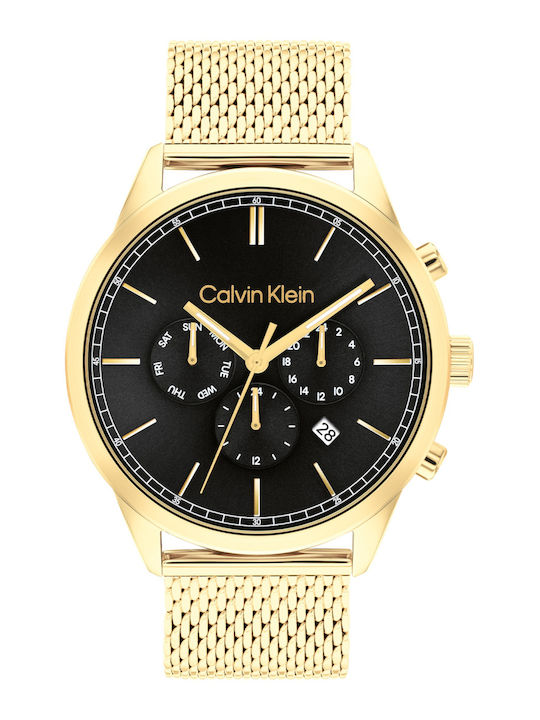 Infinite Womens Watch 44mm Chronograph Battery With Gold Stainless Steel Bracelet