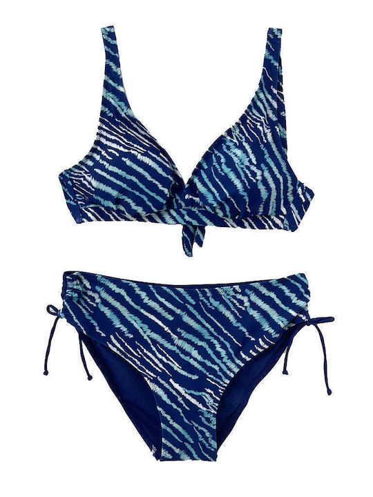 Ustyle Set Bikini Animal Print Μπλε