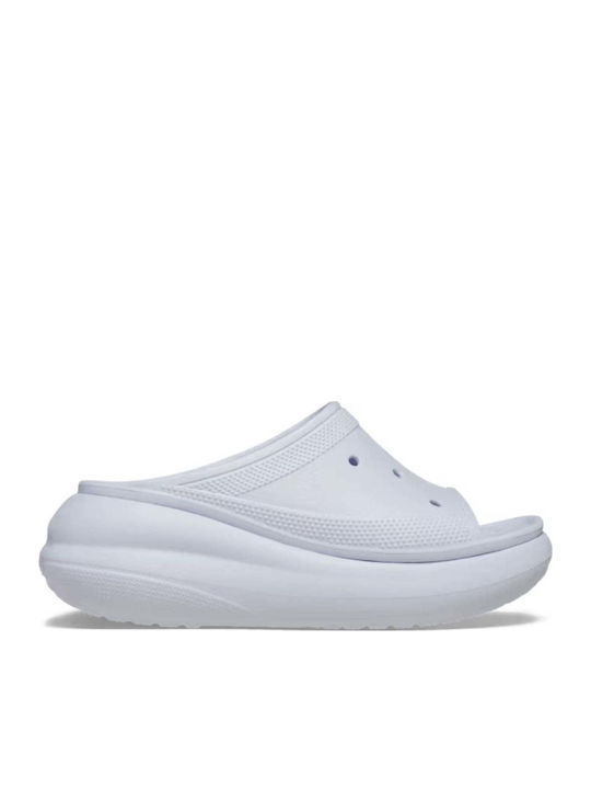Crocs Crush Slides με Πλατφόρμα σε Λευκό Χρώμα