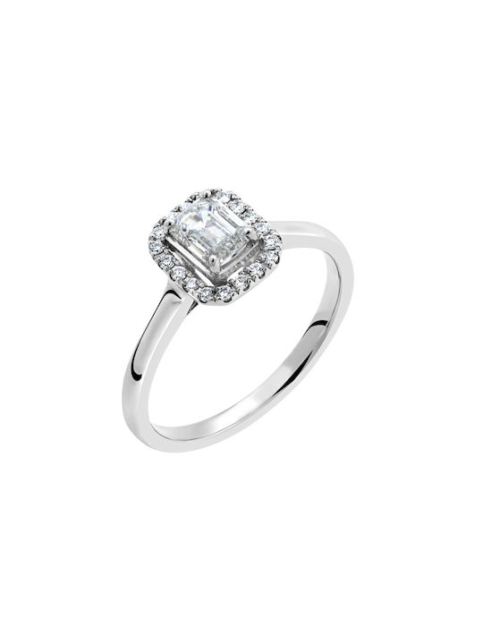 Single Stone from White Gold 18K with Diamond