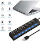 Treqa USB-Hub 7 Anschlüsse USB 3.0 mit USB-A Blau