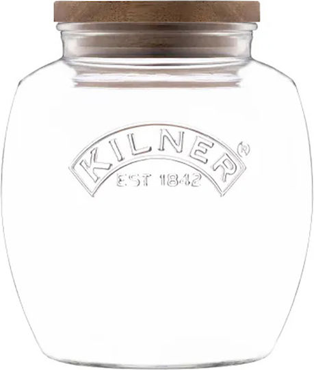 KIlner Vaza Uz General cu capac Lemn Transparent 2000ml