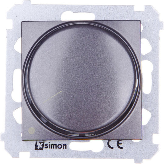 Kontakt-Simon Χωνευτός Διακόπτης Dimmer χωρίς Πλαίσιο LED Περιστροφικός σε Γκρι Χρώμα