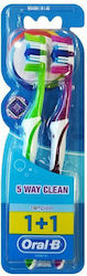 Oral-B Complete 5 Way Clean 40 1+1 Periuță de dinți Mediu Green / Pink 2buc