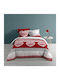 Douceur d'Intérieur Duvet Cover Set Queen with 2 Pillowcases 220x240 Red