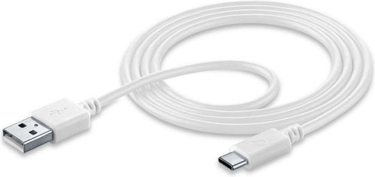 Cellular Line Regular USB 2.0 Cablu USB-C bărbătesc - USB-A Alb 1.2m