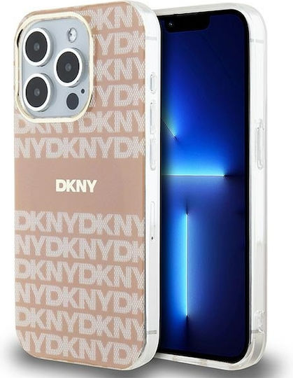 DKNY Repeat Pattern Tonal Stripe Back Cover Plastic / Silicon 0.5mm Roz (iPhone 15 Pro)