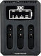 JJC Triple Battery Charger Compatible with Olympus / Ricoh