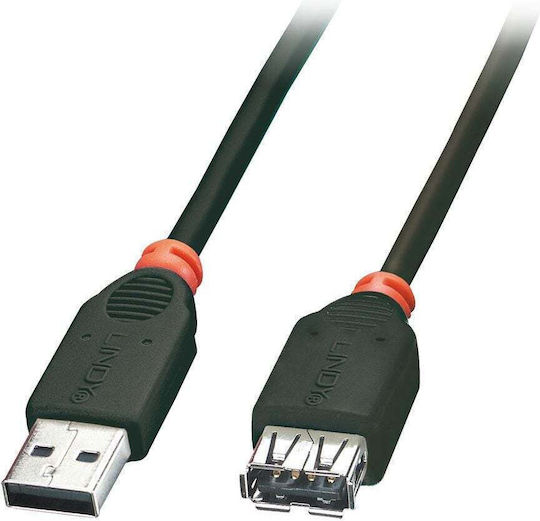 Lindy USB 2.0 Cable USB-A male - USB-A female Μαύρο 3m 41774