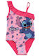 Disney Lilo & Stitch Παιδικό Μαγιό Ολόσωμο Ροζ-κοραλι