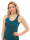 Women's T-Shirt with Spaghetti Strap Petrol