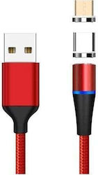 PremiumCord Braided USB to Type-C / micro USB Cable Κόκκινο 1m (ku2m1fgr)
