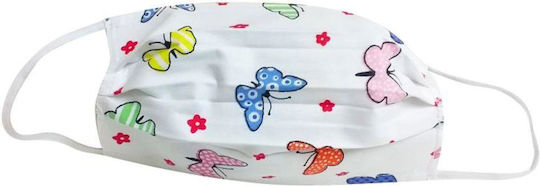 Gim Butterfly Protective Mask Fabric Kids White 300-00090 1pcs