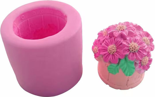 Silicone 3D Flower Pot Mold 7x6.2cm