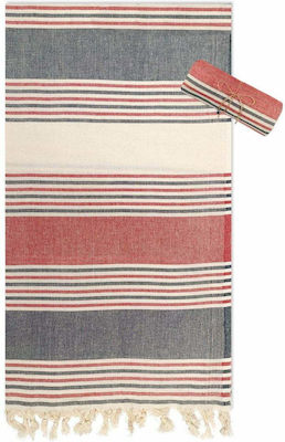 Sand Beach Towel Cotton Striped Fringes 170x90cm