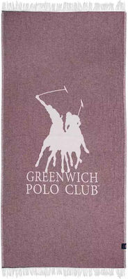 Greenwich Polo Club Πετσέτα Θαλάσσης 85x170 Μπορντό Ανοιχτό Ιβουάρ 3906