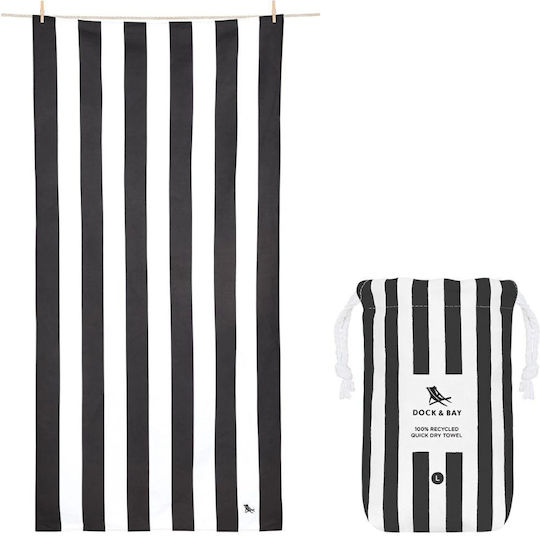Dock & Bay Πετσέτα Θαλάσσης 200x90cm Quickdry Kamari Charcoal Black