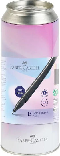 Faber-castell Σετ Μαρκαδορακια Grip Finepen 15τμχ 0.4 Κασετινα Αναψυκρικο