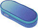 Herlitz Oval Dip Dye Blue Turquoise Pencil Case 21.5x9.5x6cm