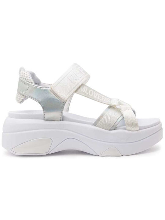 Replay Damen Flache Sandalen in Weiß Farbe