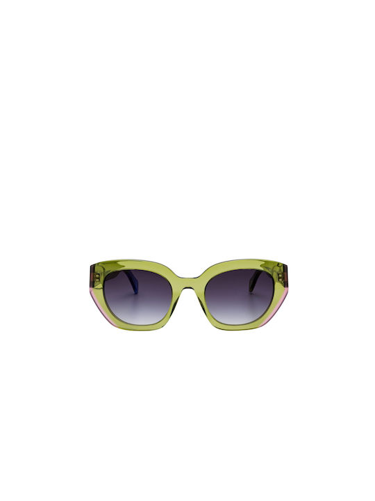 Urban Owl Lisa Women's Sunglasses with Green Plastic Frame and Gray Gradient Lens ISA-C3