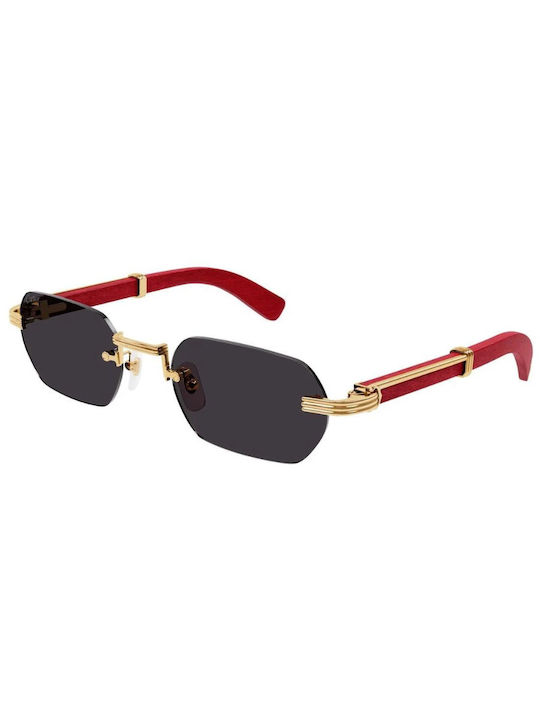 Cartier Ochelari de soare cu Aur Din metal Rame și Gri Lentilă CT0362S 004