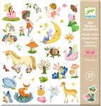 Djeco Stickers for Children 4++ Years Fairies - Unicorns Metallic Effect