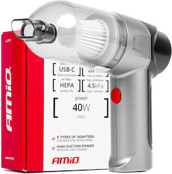 AMiO Car Handheld Vacuum Dry Vacuuming with Power 40W Rechargeable 12V