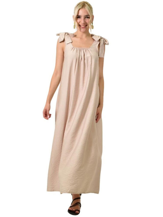 Potre Sommer Maxi Kleid Beige