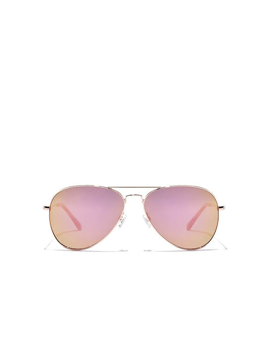 Hawkers Hawk Sunglasses with Gold Tartaruga Metal Frame and Pink Polarized Mirror Lens HHAW22KKMP