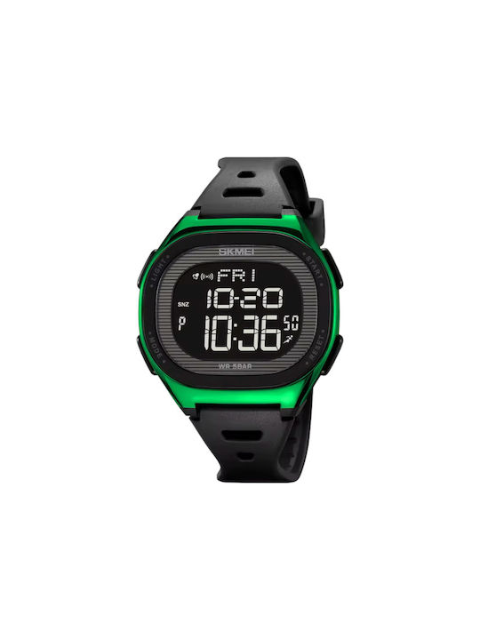 Skmei Digital Uhr Batterie mit Kautschukarmband Black/Green