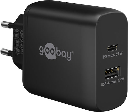 Goobay Charger Without Cable with USB-A Port and USB-C Port Power Delivery Blacks (65409)