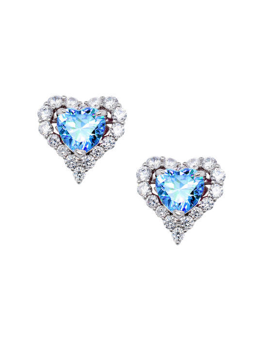 Silver Heart Earrings 925 Zirconia