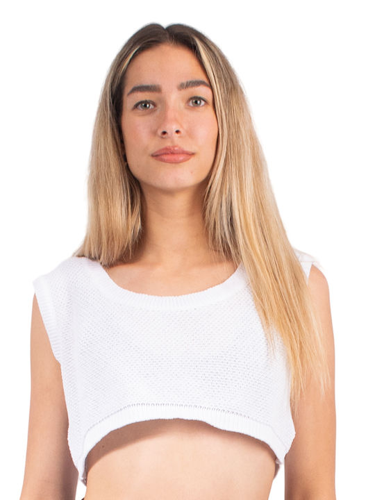 Combos Knitwear Women's Crop Top White