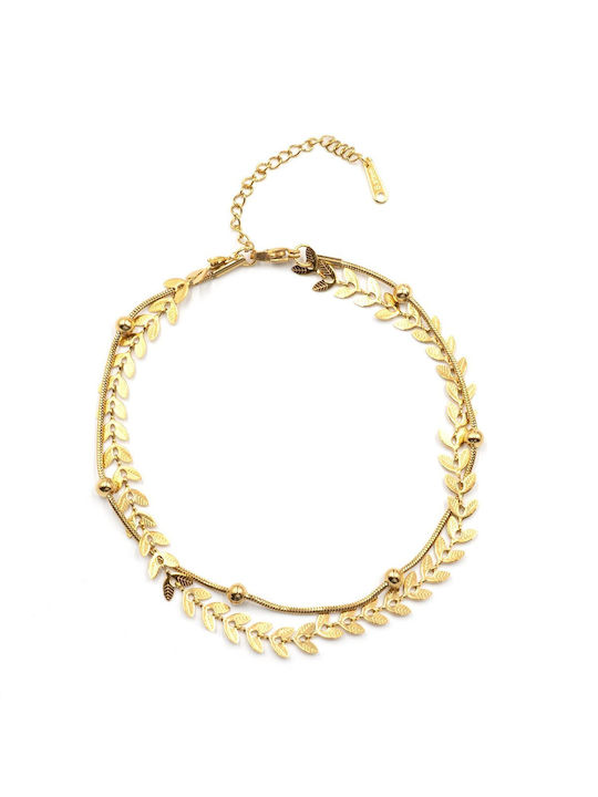 Poco Loco Bracelet Anklet made of Steel Gold Plated