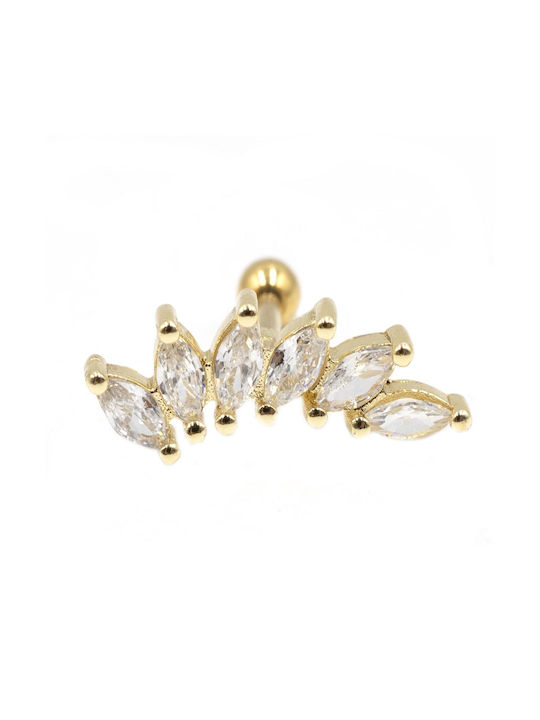 Gold-Plated Steel Zircon Ear Earring Kfm148