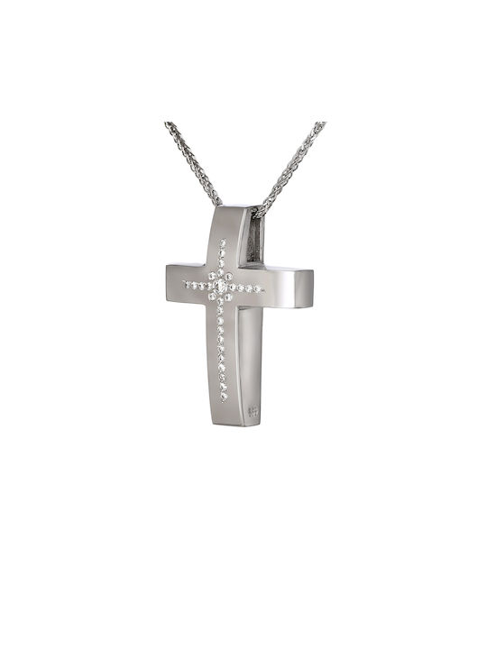 Women's White Gold Cross 14K