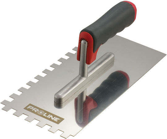 Proline Tile Spatula Inox Serrated 12x12mm with Plastic Handle 61515