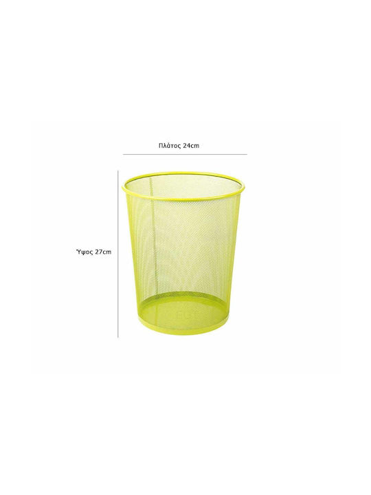 Office Metal Waste Bin Green