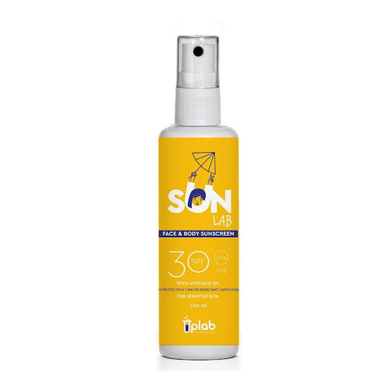 Uplab Pharmaceuticals Sunlab Waterproof Produs Cu Protecție Solară Pentru Față Și Corp SPF30 Spray 100ml