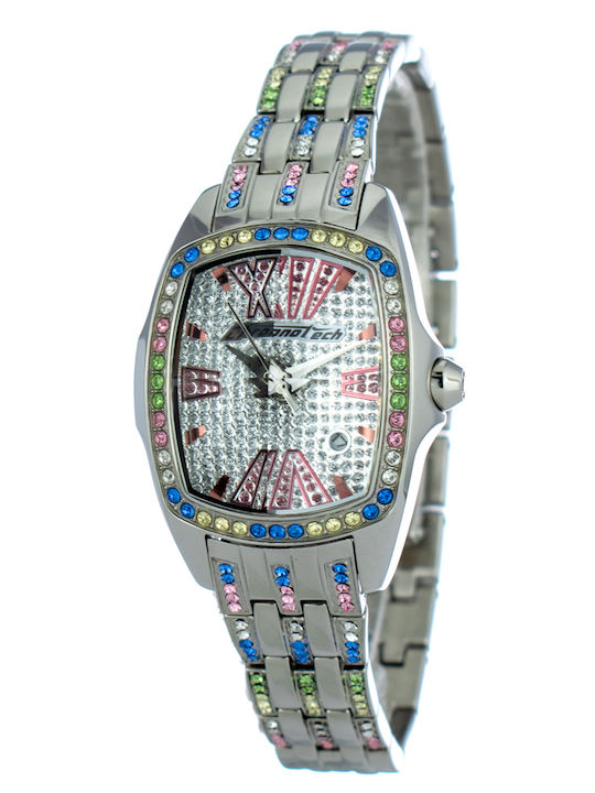Chronotech Γυναικείο Ρολόι 28mm Μπαταρίας με Ασημί Μεταλλικό Μπρασελέ