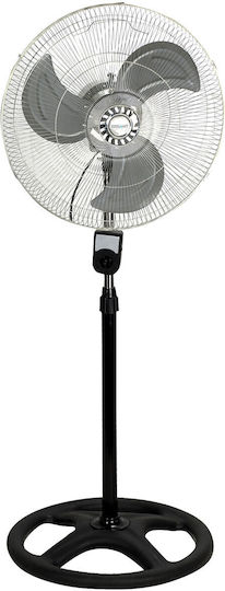 TnS Elegant Ανεμιστήρας Ορθοστάτης 90W Διαμέτρου 45cm με Τηλεχειριστήριο Ασημί