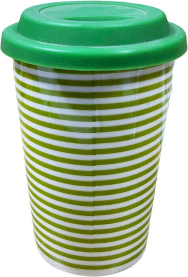 Evigri Κούπα από Πορσελάνη με Καπάκι Πράσινη 413ml 5202788645960 Evigri Κούπα από Πορσελάνη με Καπάκι Πράσινη 413ml 5202788645960