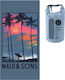 Maui & Sons Microfiber Body Towel 250gr/m² with Case Grey Palm Trees 90x180cm