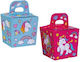Paper Box for Gift with Theme "Unicorns" Pink 6pcs
