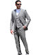 Men's Suit with Vest Beige-lilac