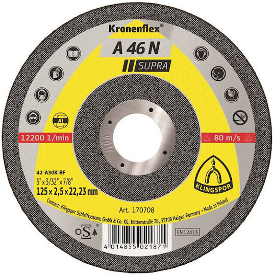 Klingspor Cutting Disc Aluminum Hole Diameter 230mm 1pcs